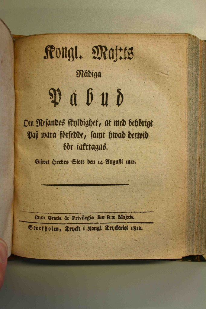 Påbud om pass 1812 1 (av 7)